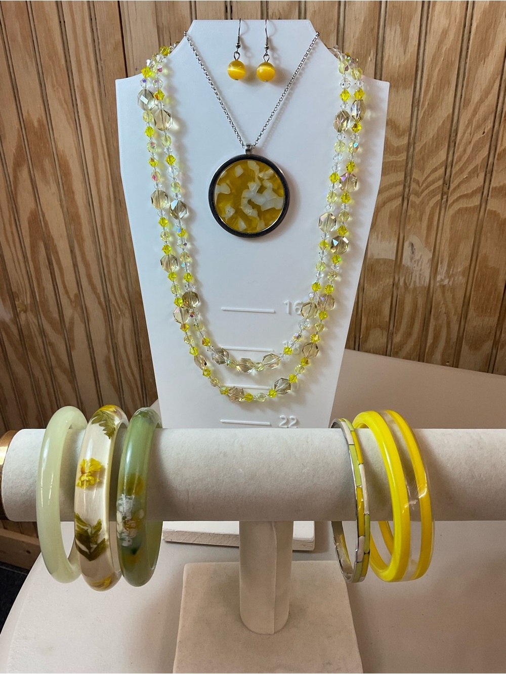 Yellow Jewelry Bundle with Jade Bangle